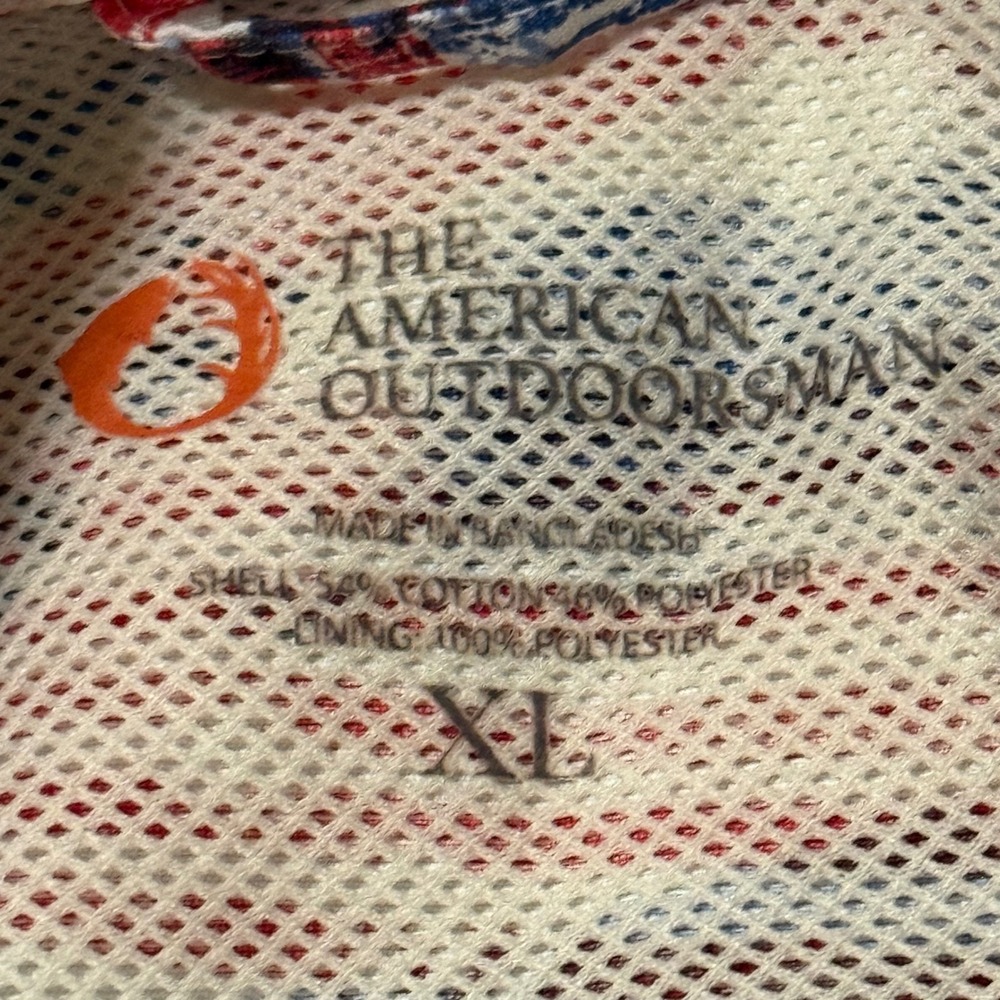 The American Outdoorsman Men XL Short Sleeve Button Up Shirt American Flag Print - Picture 2 of 8
